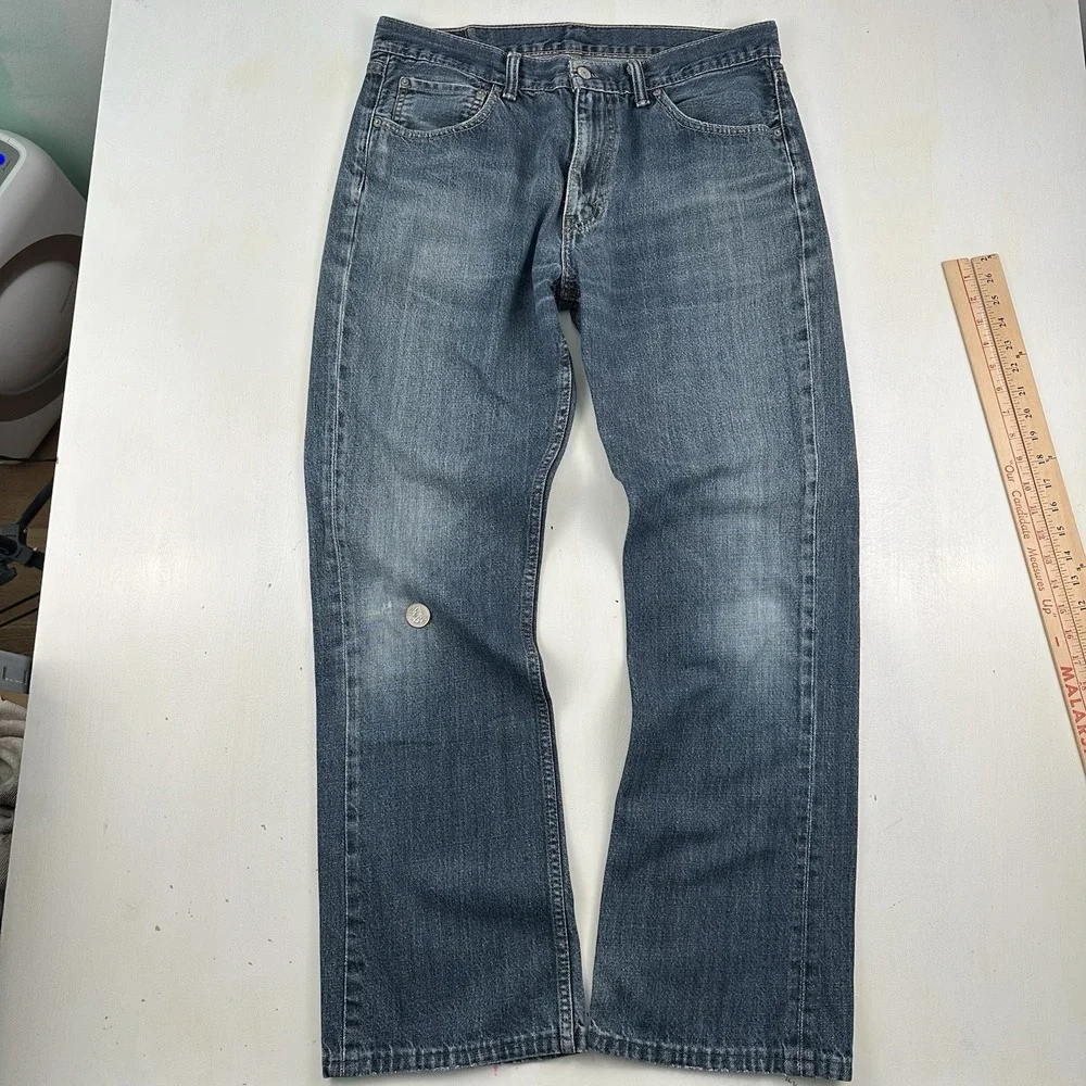 Y2K Levi’s 527 Boot Cut Jeans Men’s Fits 36x32 Blue Distressed Cowboy Whiskered